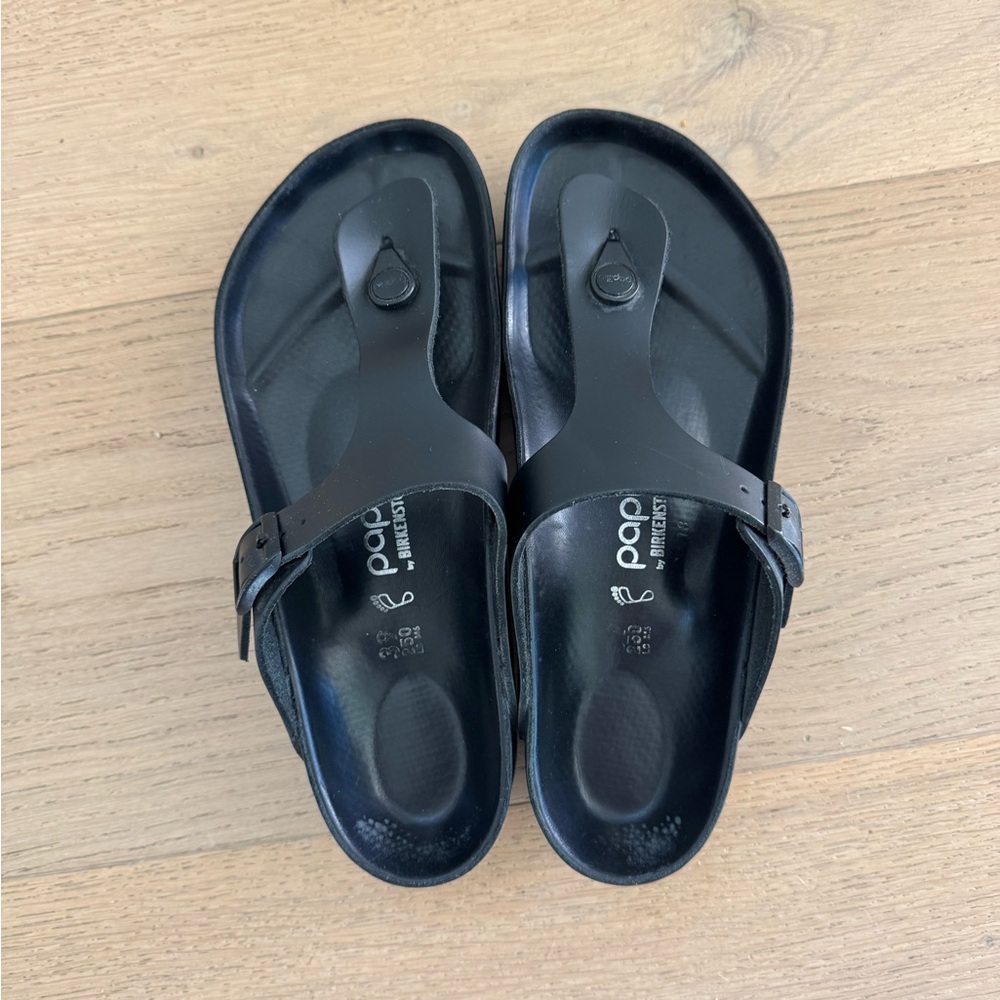 Birkenstock Papillon Platform Gizeh Black Sandals